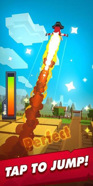 Tap để nhảy trong game Jetpack Chicken