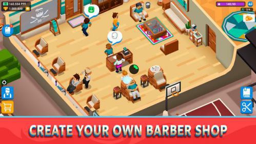 Idle Barber Shop Tycoon tiệm cắt tóc