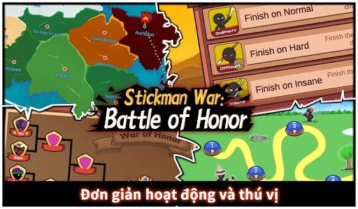 Stickman War: Battle of Honor MOD vàng