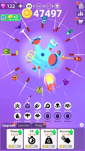Planet Destruction MOD gỡ quảng cáo