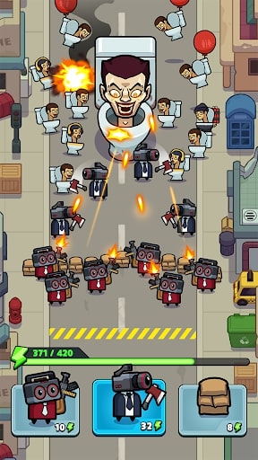 Toilet Fight: Police vs Zombie MOD tiền