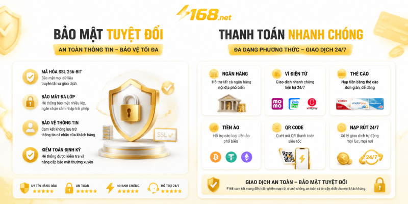 Bảo mật và thanh toán tại F168