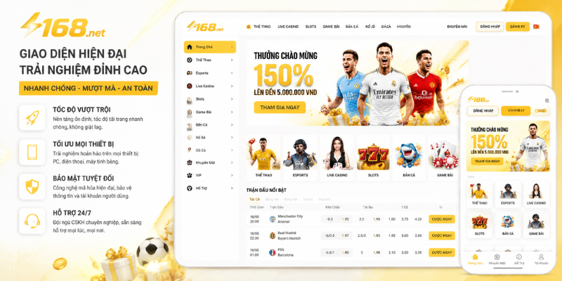 Giao diện đỉnh cao tại F168.net